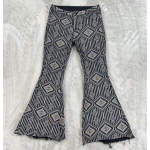 Rock&Roll Denim Jeans Womens 32x34 Reversible‎ Pants Aztec Flare Bootcut 70s 80s